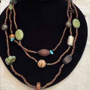 Silpada Beaded Necklace with Earthy Tones With 925 Bead